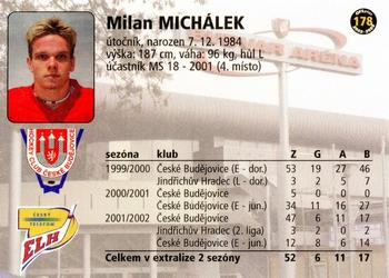 2002-03 OFS Plus (ELH) #178 Milan Michalek Back