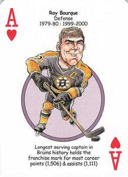 2013 Hero Decks Boston Bruins Hockey Heroes Playing Cards #A♥ Ray Bourque Front