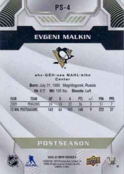 2020-21 Upper Deck MVP - Variant Post Season #PS-4 Evgeni Malkin Back