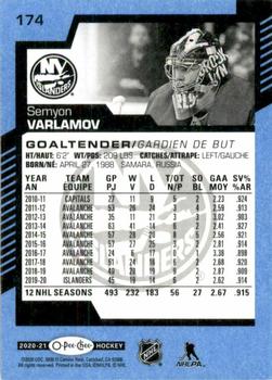 2020-21 O-Pee-Chee - Blue #174 Semyon Varlamov Back