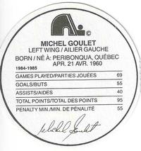 1985-86 Kellogg's Accordion Discs #NNO Michel Goulet Back