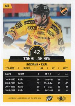 2020-21 Cardset Finland #069 Tommi Jokinen Back