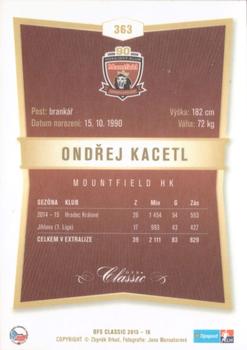 2015-16 OFS Classic Série II #363 Ondrej Kacetl Back