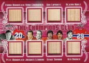 2019-20 Leaf Lumber Kings - The Champions Club Red #TCC-09 Frank Mahovlich / Pete Mahovlich / Yvan Cournoyer / Jacques Lemaire / Guy Lapointe / Serge Savard / Rejean Houle / Ken Dryden Front