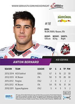 2014-15 Playercards (EBEL) #EBEL-011 Anton Bernard Back