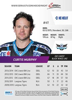 2014-15 Playercards (EBEL) #EBEL-080 Curtis Murphy Back