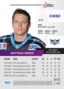 2014-15 Playercards (EBEL) #EBEL-087 Matthias Iberer Back