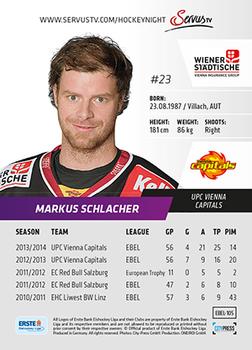 2014-15 Playercards (EBEL) #EBEL-105 Markus Schlacher Back