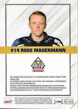 2018-19 Playercards (DEL) - Letterman #DEL-LM03 Ross Mauermann Back