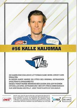 2018-19 Playercards (DEL) - Letterman #DEL-LM12 Kalle Kaijomaa Back