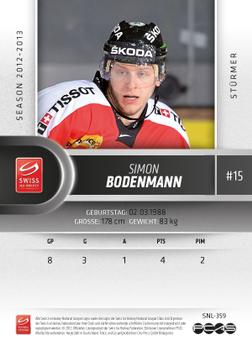 2012-13 Swiss National League #359 Simon Bodenmann Back