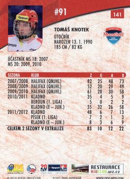 2012-13 Czech OFS Plus #141 Tomas Knotek Back