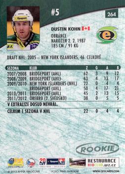2012-13 Czech OFS Plus #264 Dustin Kohn Back