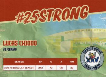 2019-20 Barrie Colts (OHL) 25th Anniversary #NNO Lucas Chiodo Back