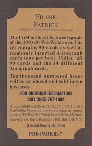 2001-02 Pre-Parkie - Promos #7 Frank Patrick Back