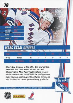 2010-11 Donruss #78 Marc Staal  Back