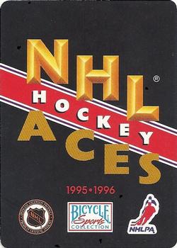 1995-96 Bicycle NHL Hockey Aces #8♣ Teemu Selanne Back