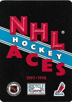 1997-98 Bicycle NHL Hockey Aces #4♣ John LeClair Back