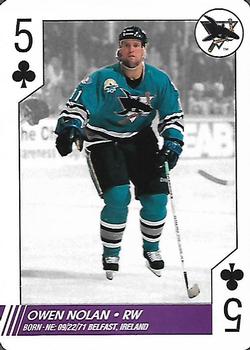 1997-98 Bicycle NHL Hockey Aces #5♣ Owen Nolan Front
