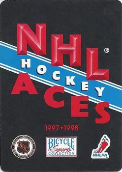 1997-98 Bicycle NHL Hockey Aces #J♥ Sandis Ozolinsh Back