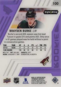 2020-21 Upper Deck Synergy - Purple #100 Brayden Burke Back