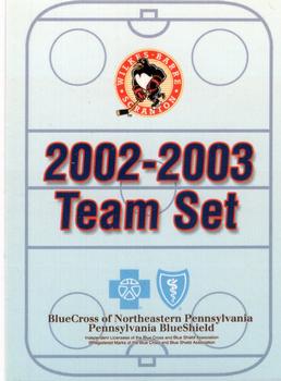 2002-03 Choice Wilkes-Barre/Scranton Penguins (AHL) #NNO Checklist Front
