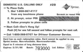 1995 Signature Rookies Auto-Phonex - $3 Phone Cards #29 Bryan Berard Back