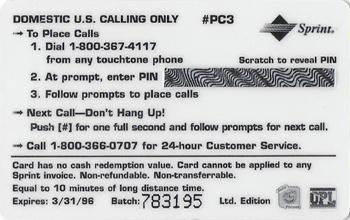 1995 Signature Rookies Auto-Phonex - $6/$30 Phone Cards #PC3 Nolan Baumgartner Back