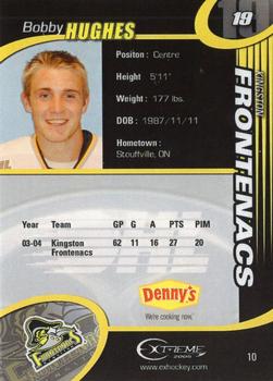 2004-05 Extreme Kingston Frontenacs (OHL) #10 Bobby Hughes Back