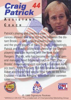 1995 Signature Rookies Miracle on Ice - Gold Medal Set #44 Craig Patrick Back