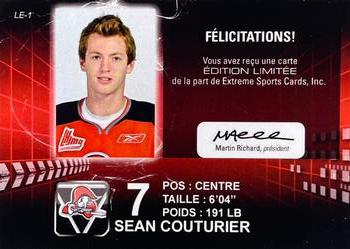 2010-11 Extreme Drummondville Voltigeurs (QMJHL) - Limited Edition #LE-1 Sean Couturier Back