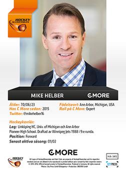 2015-16 Playercards HockeyAllsvenskan #HA-345 Mike Helber Back