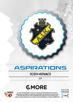2015-16 Playercards HockeyAllsvenskan - Aspirations #HA-AS02 Robin Kovacs Back