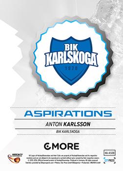 2015-16 Playercards HockeyAllsvenskan - Aspirations #HA-AS08 Anton Karlsson Back