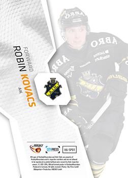 2015-16 Playercards HockeyAllsvenskan - Sparkplugs #HA-SP01 Robin Kovacs Back