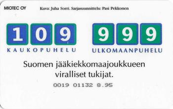 1995 HPY Puhelukortti Maailmanmestarit (Finnish) #HPY-E19 Hannu Virta Back