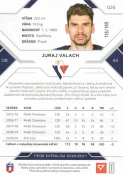 2020-21 SportZoo Tipos Extraliga - Blue #026 Juraj Valach Back