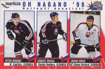 1998-99 EuroTel Hviezdy NHL - Markiza OH Nagano '98 #NNO Peter Bondra / Robert Svehla / Zdeno Ciger Front