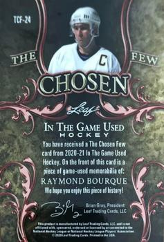 2020-21 Leaf In The Game Used - The Chosen Few #TCF-24 Raymond Bourque Back