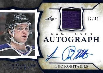 2020-21 Leaf In The Game Used - Autographs Navy Blue #GUA-LR1 Luc Robitaille Front