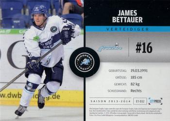 2013-14 Playercards Premium Serie (DEL) #ET-032 James Bettauer Back