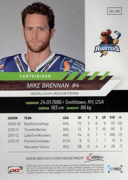 2013-14 Playercards Premium Serie (DEL) #DEL-240 Mike Brennan Back
