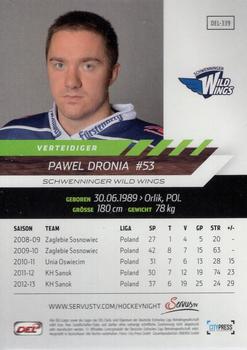2013-14 Playercards Premium Serie (DEL) #DEL-339 Pawel Dronia Back