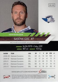 2013-14 Playercards Premium Serie (DEL) #DEL-340 Sascha Goc Back