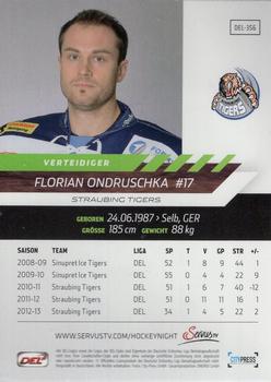 2013-14 Playercards Premium Serie (DEL) #DEL-356 Florian Ondruschka Back