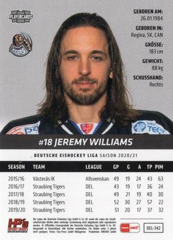 2020-21 Playercards (DEL) #DEL-342 Jeremy Williams Back