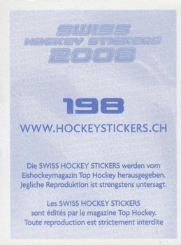 2007-08 Swiss Top Hockey Stickers #198 Anders Eldebrink Back