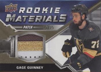 2020-21 Upper Deck - Rookie Materials Patch #RM-GQ Gage Quinney Front