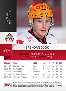 2014-15 Playercards (DEL2) #DEL2-006 Brendan Cook Back
