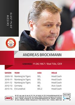 2014-15 Playercards (DEL2) #DEL2-089 Andreas Brockmann Back